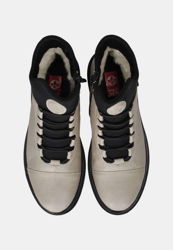 OCIEPLANE BOTKI DAMSKIE ZE SKÓRY EKOLOGICZNEJ RIEKER Y3163-60