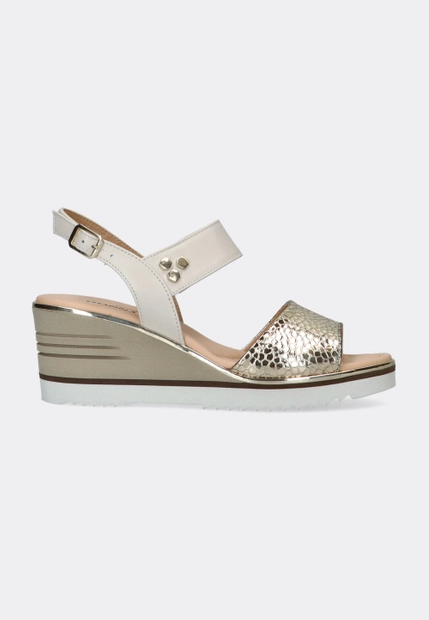 SKÓRZANE SANDAŁY DAMSKIE NA KOTURNIE DONNA SOFT DS2051