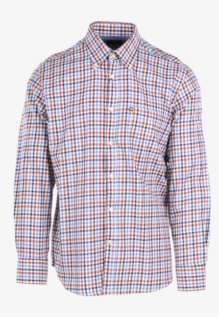 BAWEŁNIANA KOSZULA MĘSKA Z DŁUGIM RĘKAWEM W KRATĘ ASCOT SPORT 15284209