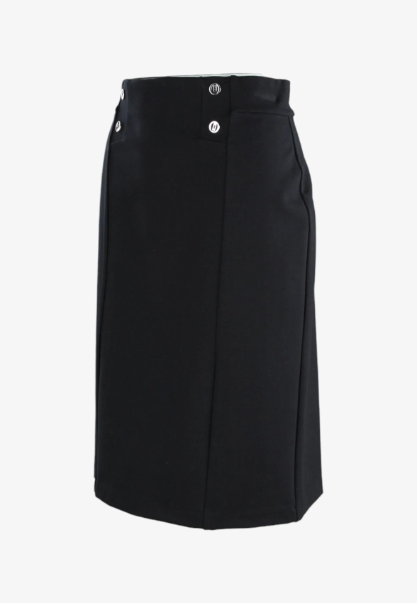 SPÓDNICA DAMSKA Z OZDOBNYMI GUZIKAMI Z MIESZANKI WISKOZY IBER MELIN PM