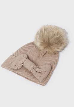 KOMPLET CZAPKA + SZALIK Z KOKARDĄ DLA DZIEWCZYNKI MAYORAL 10342