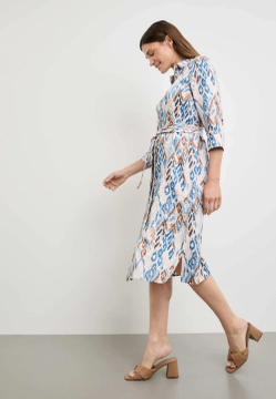 SUKIENKA DAMSKA Z LNU Z PASKIEM GERRY WEBER 285054-66448