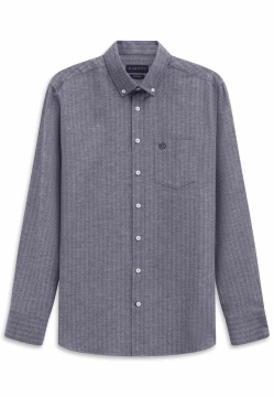 KOSZULA MĘSKA Z DŁUGIM RĘKAWEM Z WZOREM W JODEŁKĘ BUGATTI 9350 88300D