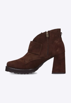 BOTKI DAMSKIE ZE SKÓRY ZAMSZOWEJ EXQUISITE 1393 WEL