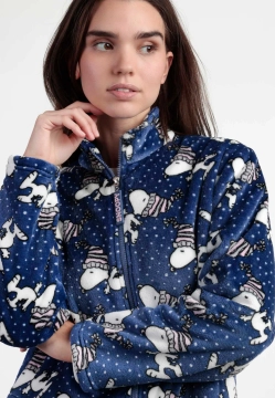 POLAROWY SZLAFROK DAMSKI SNOOPY ZAPINANY NA ZAMEK ADMAS Z KOLEKCJI PEANUTS 67301
