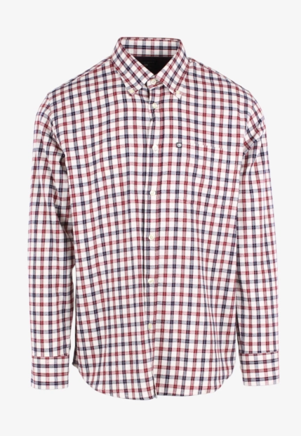 BAWEŁNIANA KOSZULA MĘSKA Z DŁUGIM RĘKAWEM W KRATĘ ASCOT SPORT 15284209