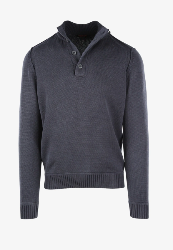 SWETER MĘSKI ZE STÓJKĄ ZAPINANĄ NA GUZIKI CONSENSO 4450225