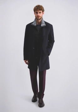 PŁASZCZ MĘSKI Z ODPINANĄ WASTAWKĄ Z FUTRZANYM KOŁNIERZEM PIERRE CARDIN C8 10183 0122