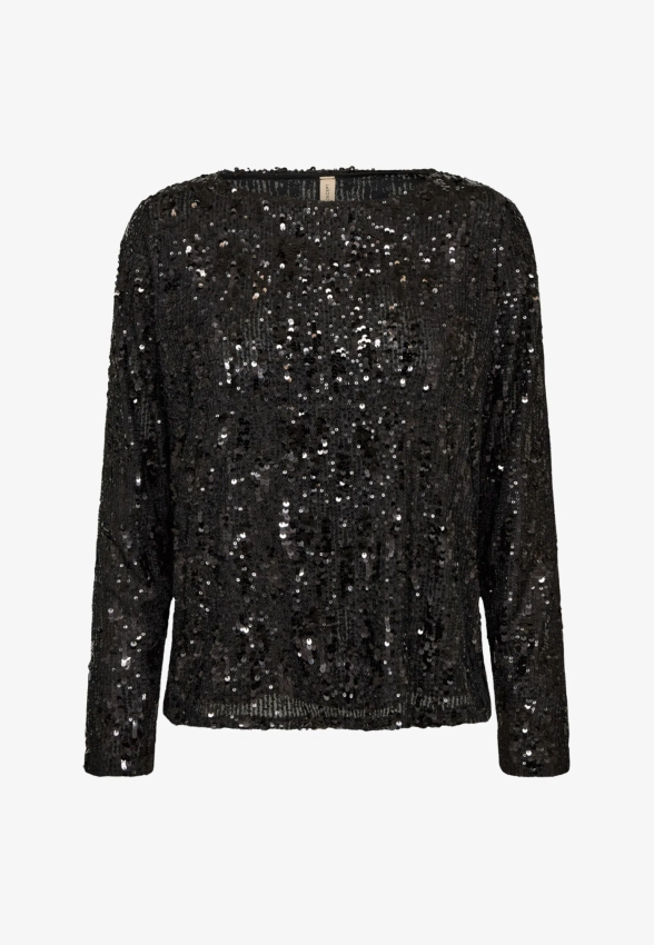 BLUZKA DAMSKA Z DŁUGIM RĘKAWEM OZDOBIONA CEKINAMI SOYACONCEPT 27322