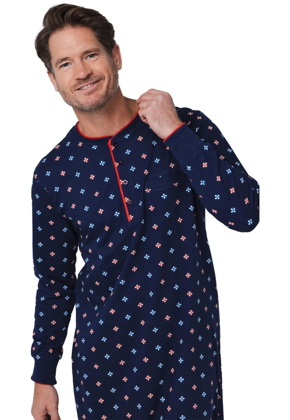 KOSZULA NOCNA MĘSKA Z DŁUGIM RĘKAWEM PASTUNETTE 112252-530-1