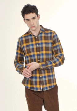 KOSZULA MĘSKA Z DŁUGIM RĘKAWEM W KRATĘ YES ZEE C809 OY00