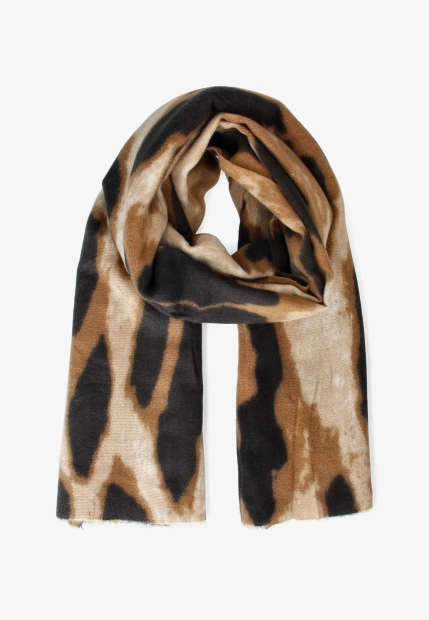 SZAL DAMSKI Z WISKOZY WZÓR ZEBRA K-1902