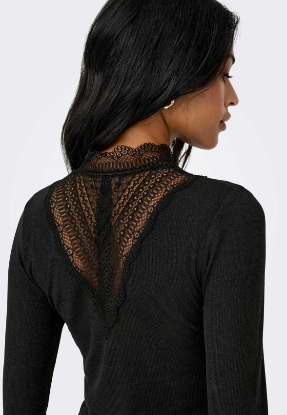 T-SHIRT DAMSKI Z KORONKOWYM WYKOŃCZENIEM ONLY 15344695