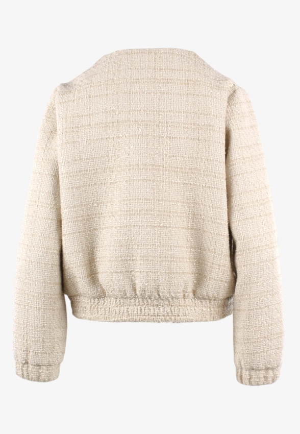 MARYNARKA DAMSKA TYPU BOMBERKA ZE STRUKTURALNEJ TKANINY Z POŁYSKUJACĄ NITKĄ ZAPS ALCAMO