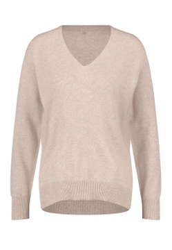 SWETER Z DEKOLTEM W SEREK Z WEŁNY Z DOMIESZKĄ KASZMIRU GERRY WEBER 770529-44709