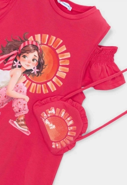 SUKIENKA DZIEWCZĘCA Z WYCIĘCIAMI I TOREBKĄ MAYORAL 3941