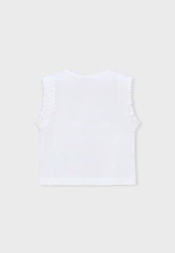 T-SHIRT DZIEWCZĘCY Z KWIATOWĄ APLIKACJĄ MAYORAL 3023