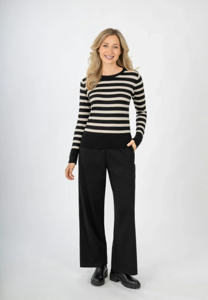 SWETER DAMSKI Z DŁUGIM RĘKAWEM W PASY BLUE SEVEN 248035