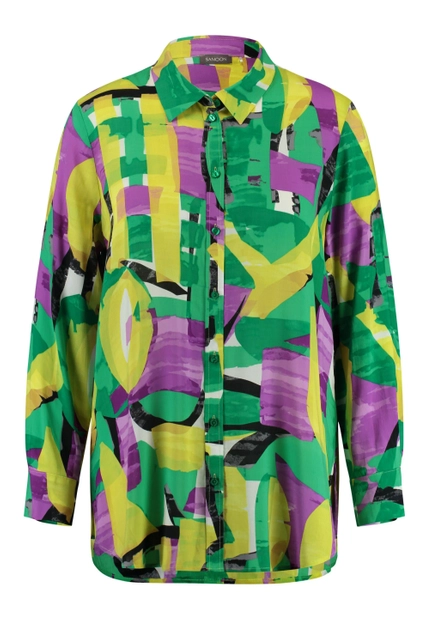 WIELOKOLOROWA KOSZULA DAMSKA Z DŁUGIM RĘKAWEM SAMOON 460055-21064