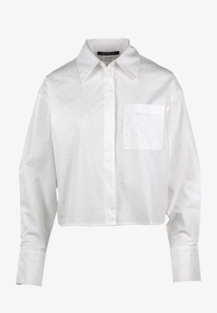 KRÓTKA KOSZULA DAMSKA Z MICRO KRZYSZTAŁKAMI PENNYBLACK KIRIE