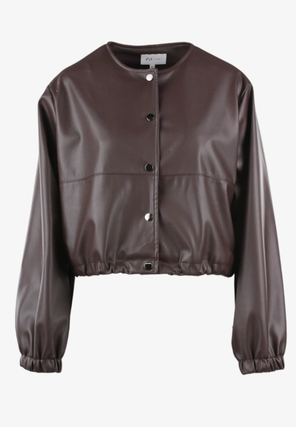 ELEGANCKA KURTKA DAMSKA TYPU BOMBERKA ZE SKÓRY EKOLOGICZNEJ ZAPS BOLONIA