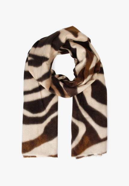 SZAL DAMSKI Z WISKOZY WZÓR ZEBRA S-113125