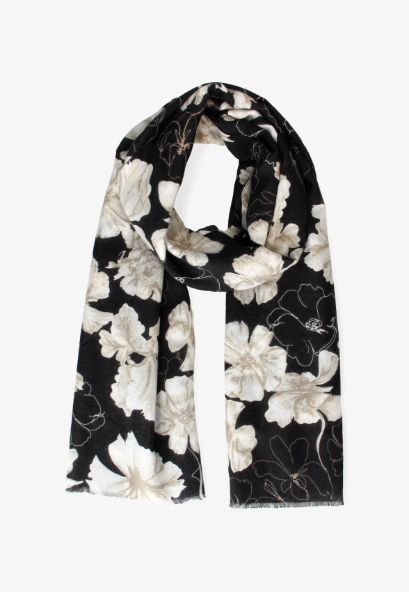 SZAL DAMSKI W KWIATOWY WZÓR Z WISKOZY S-113118