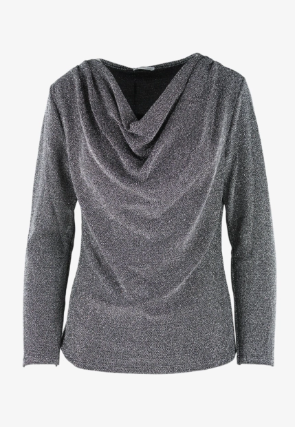 BŁYSZCZĄCY T-SHIRT DAMSKI Z DŁUGIM RĘKAWEM MAIN & LAND NMA149424