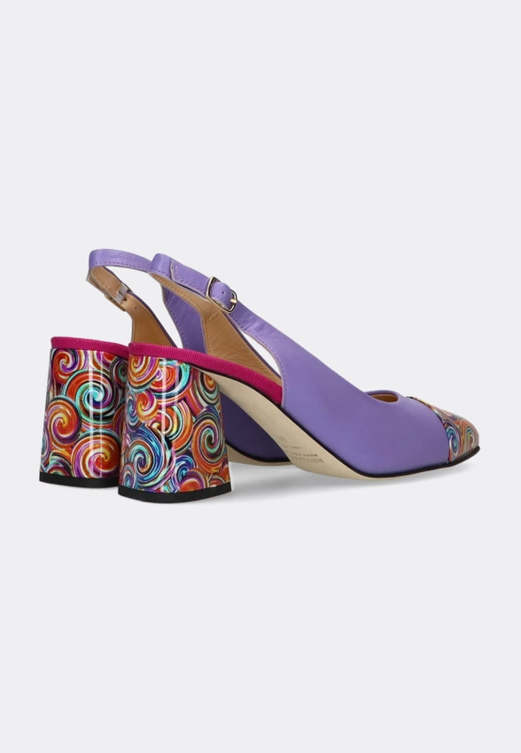 SKÓRZANE CZÓŁENKA DAMSKIE Z ODKRYTĄ PIĘTĄ BRUNATE 70335