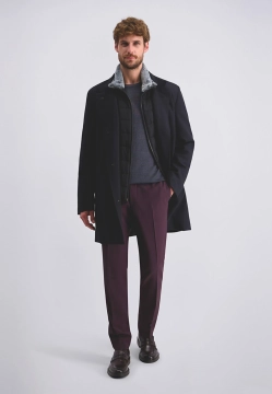 PŁASZCZ MĘSKI Z ODPINANĄ WASTAWKĄ Z FUTRZANYM KOŁNIERZEM PIERRE CARDIN C8 10183 0122