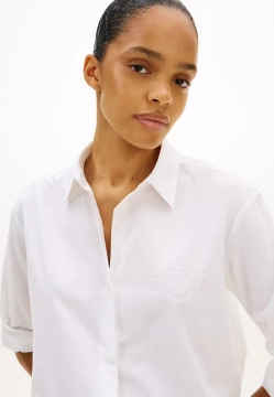 KOSZULA DAMSKA O KROJU OVERSIZE Z HAFTEM Z LOGO TOMMY HILFIGER WW0WW48190