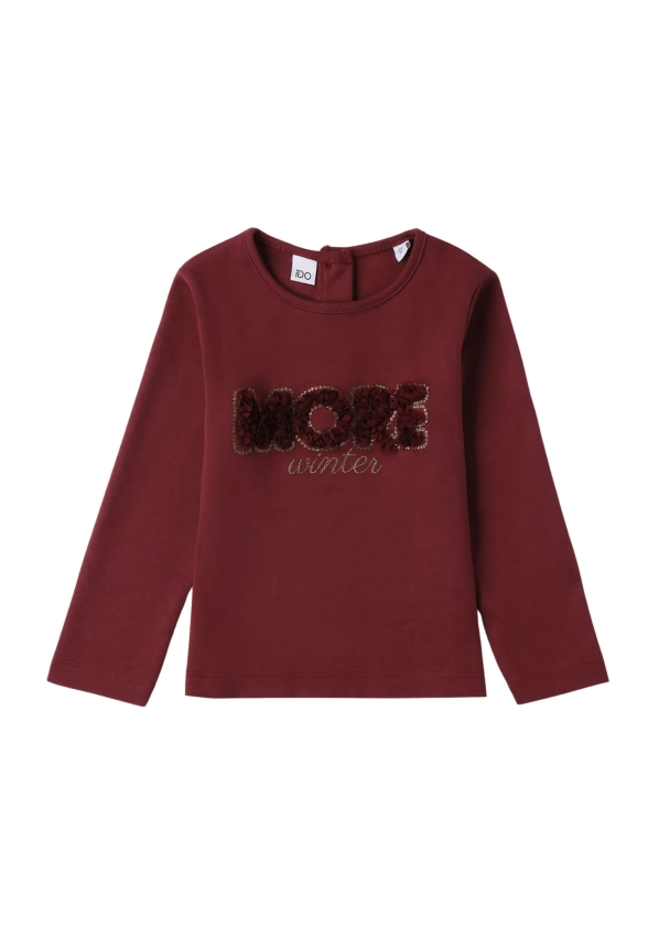 T-SHIRT DZIEWCZĘCY Z DŁUGIM RĘKAWEM I DO 4 F735