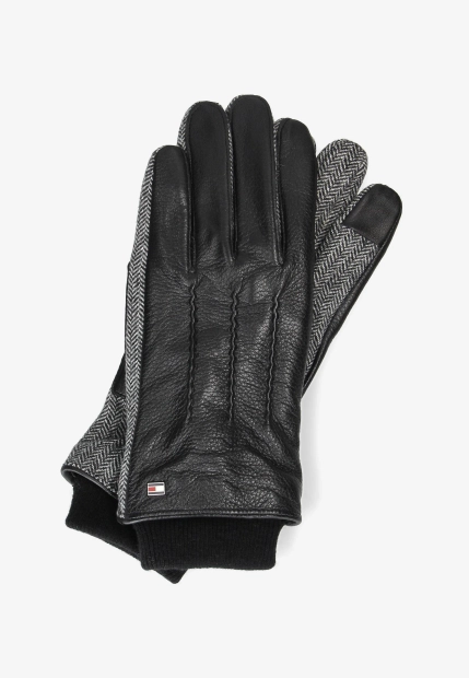 SKÓRZANE RĘKAWICZKI MĘSKIE Z DODATKIEM WEŁNY TOMMY HILFIGER AM0AM13602C