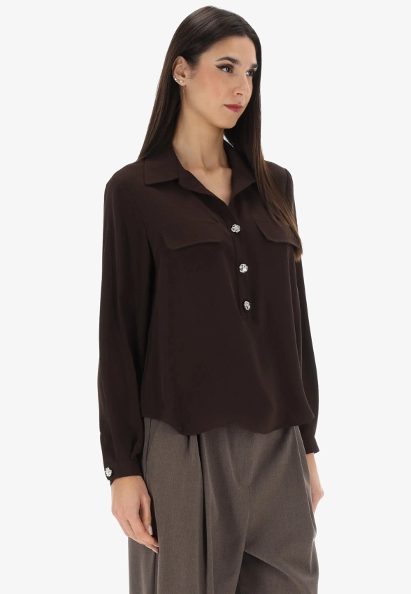 BLUZKA DAMSKA ZE ZŁOTYMI GUZIKAMI TU PER TU Y1190 N18