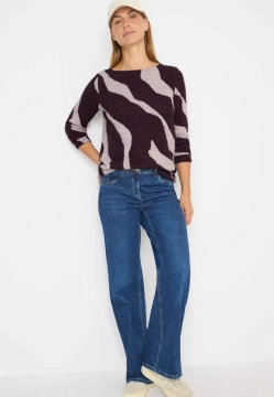 SWETER DAMSKI Z WZOREM NA CAŁEJ POWIERZCHNI CECIL 4 TOS324143