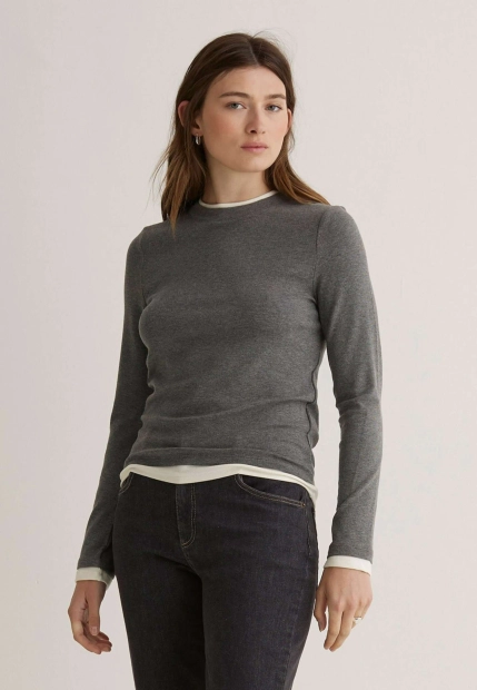 T-SHIRT DAMSKI Z DŁUGIM RĘKAWEM YERSE 43492