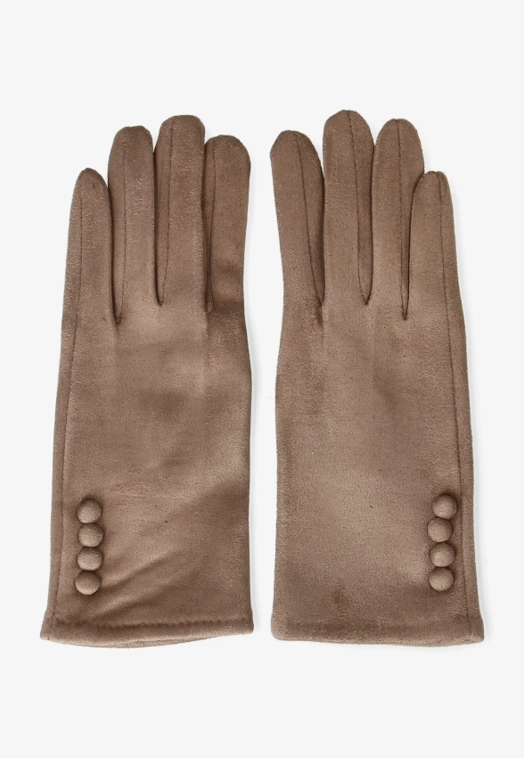 RĘKAWICZKI DAMSKIE Z WISKOZY Z OZDOBNYMI GUZIKAMI YINH1303