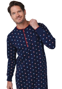 KOSZULA NOCNA MĘSKA Z DŁUGIM RĘKAWEM PASTUNETTE 112252-530-1