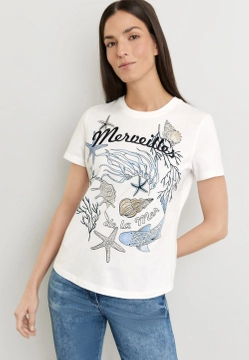 T-SHIRT DAMSKI Z MORSKIM NADRUKIEM GERRY WEBER 270023-44027