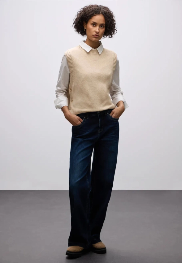 KAMIZELKA DAMSKA ZAPINANA NA GUZIKI PO BOKACH STREET ONE 4 303557