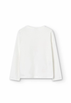 T-SHIRT DZIEWCZĘCY Z DŁUGIM RĘKAWEM BOBOLI 427069