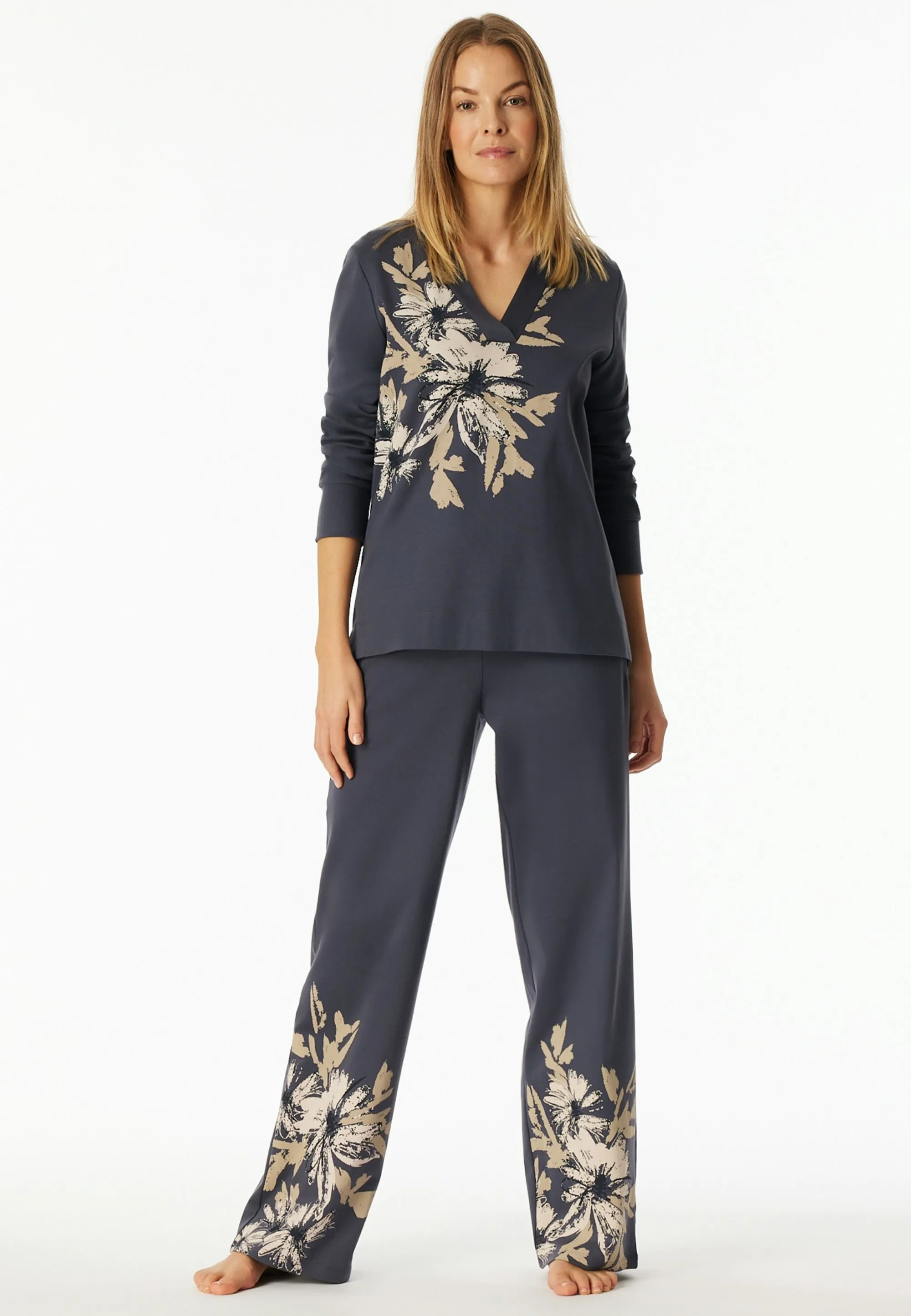 PIŻAMA DAMSKA Z KWIATOWYM WZOREM SCHIESSER 183063