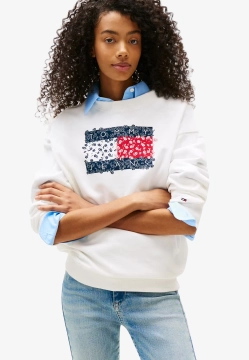 BLUZA DAMSKA Z KWIATOWYM MOTYWEM FLAGI TOMMY JEANS DW0DW20933