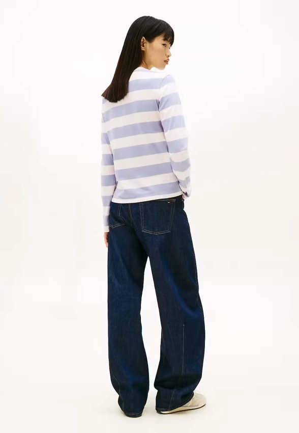 T-SHIRT DAMSKI Z DŁUGIM RĘKAWEM W PASY TOMMY JEANS DW0DW21835