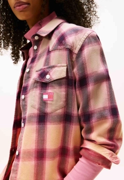 KOSZULA DAMSKA W KRATĘ Z DŁUGIM RĘKAWEM TOMMY JEANS DW0DW21456