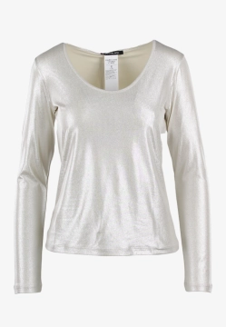 BŁYSZCZĄCA BLUZKA DAMSKA Z DŁUGIM RĘKAWEM PENNY BLACK ILARE