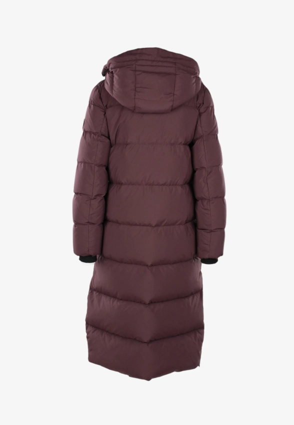 DŁUGA PUCHOWA KURTKA DAMSKA Z KAPTUREM JUNGE 225-1036-52