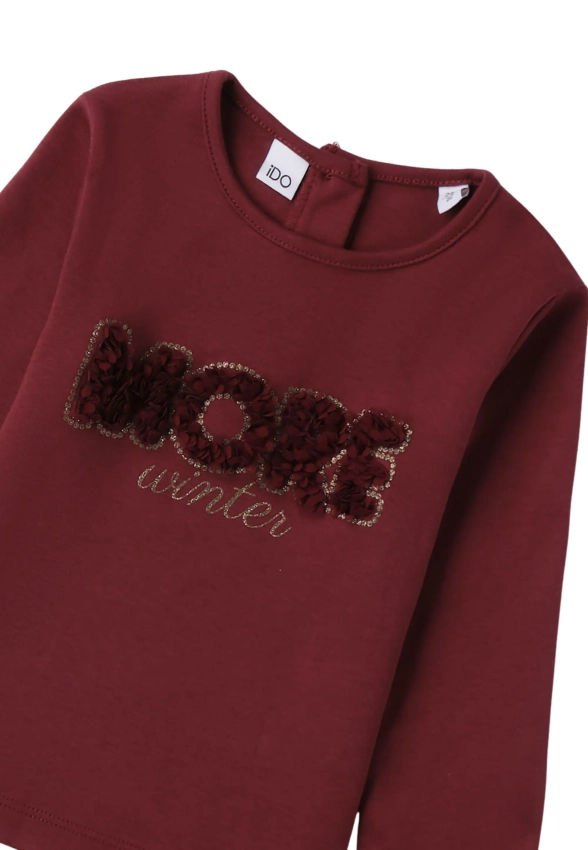 T-SHIRT DZIEWCZĘCY Z DŁUGIM RĘKAWEM I DO 4 F735