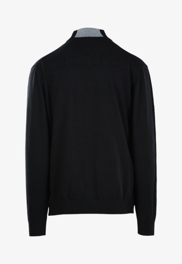 WEŁNIANY SWETER MĘSKI Z PÓŁGOLFEM ZAPINANY NA ZAMEK GREEN COAST GC25AIW52612