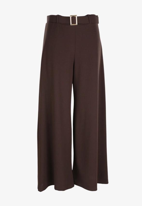 SPODNIE DAMSKIE Z SZEROKĄ NOGAWKĄ I PASKIEM HAILYS JUS-25613